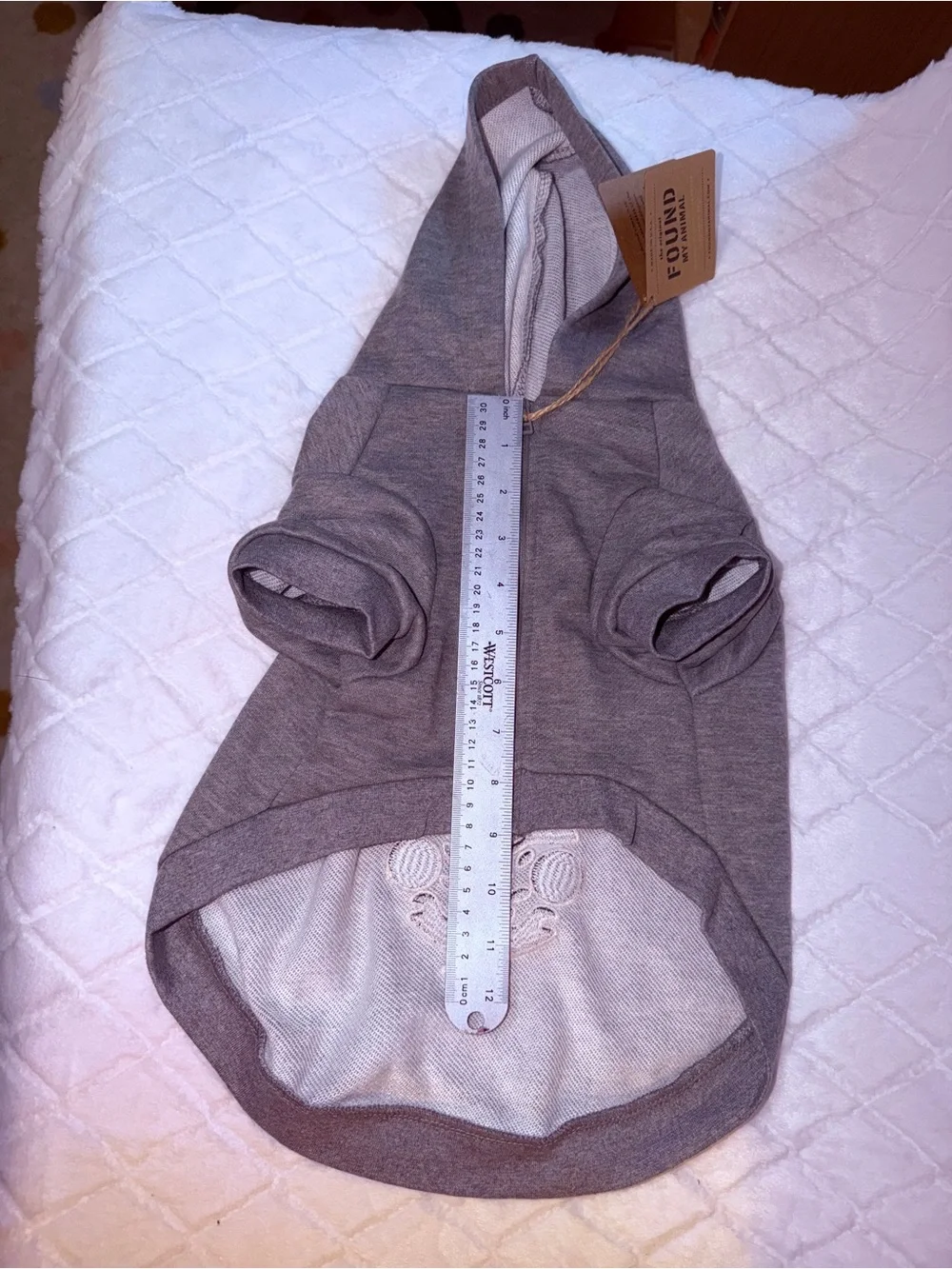 Free People Grey Pet Hoodie with Black Graphic Detail